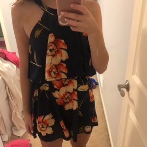 Navy Floral Romper